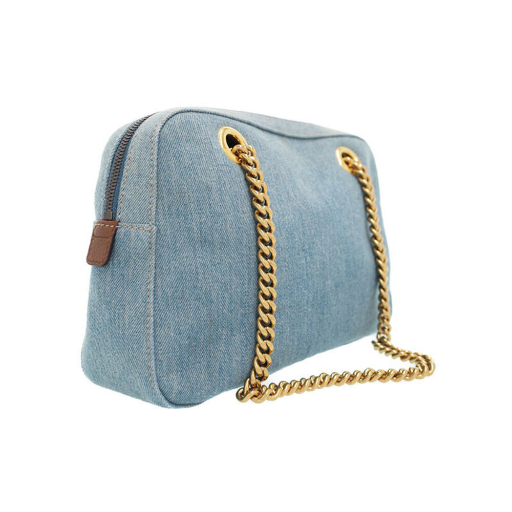 Gucci SOHO Bag Shoulder Chain Fringe Blue Denim Double